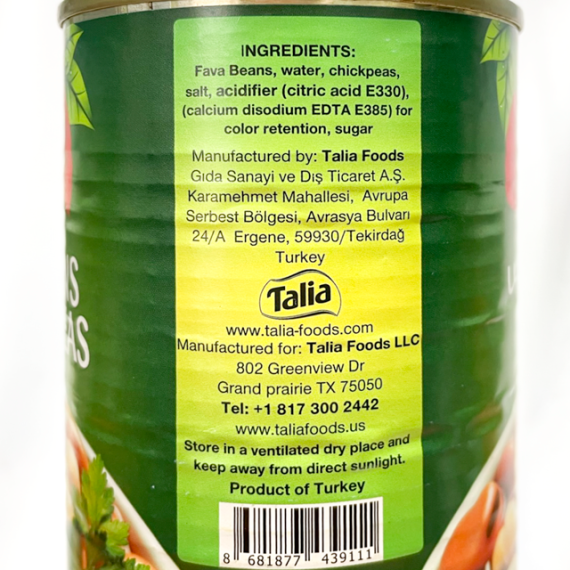 TALIA Fava Beans & Chickpeas 14.1oz/400g x 24