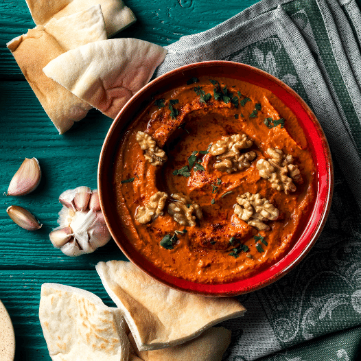 Recipe: Muhammara (Roasted Red Pepper & Walnut Dip)