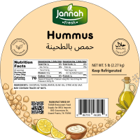 JANNAH Fresh Hummus 5lb / 2.27kg