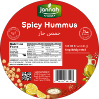 JANNAH Fresh Spicy Hummus 12oz / 340g